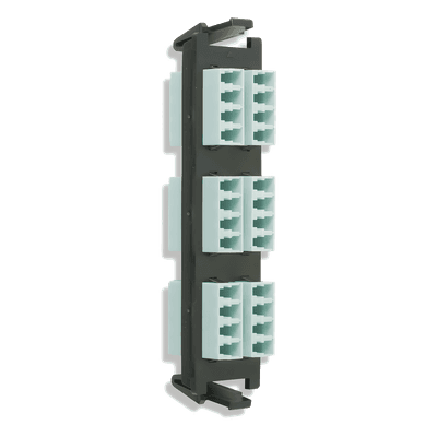 SIEMON Placa acopladora de Fibra Óptica Quick-Pack, Con 6 Conectores LC Quad (24 Fibras), Para Fibra Multimodo, Aqua
