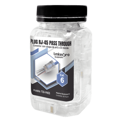 LINKEDPRO BY EPCOM Bote de Plugs Pass Through RJ45 Cat6