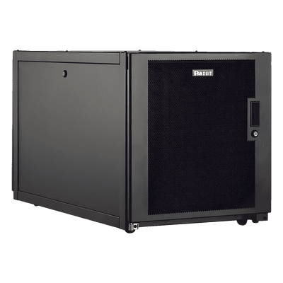 PANDUIT Gabinete Profesional de Telecomunicaciones, de Piso, 12 UR, 600 mm de Ancho y 1070 mm de Profundidad, Color Negro