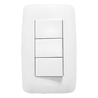 JWJ Apagador Triple Sencillo de 10 A/ 127 V CA ~ 60 Hz / Color Blanco.