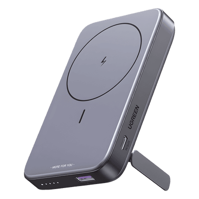 UGREEN Power Bank MagSafe de 10000mAh NEXODE | 20W | 1 USB-C | 1 USB-A | Carga Rápida bidireccional | Soporta modo Standby | Soporte Plegable | Ultra Delgado | Ultra ligero | Compatible con iPhone 15/14/13/12 | Color Gris.