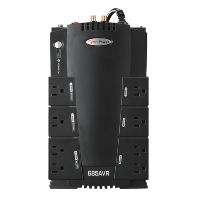 CYBERPOWER UPS de 685 VA/390 W, Topología Línea Interactiva, Entrada 120 Vca NEMA 5-15P, Tipo Gabinete Compacto, Con 8 Tomas NEMA 5-15R
