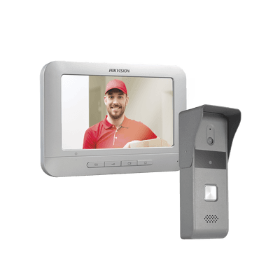 HIKVISION Kit de Videoportero Analógico con Pantalla LCD a Color de 7" / Frente de Calle para Exterior IP65