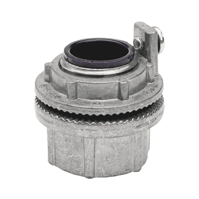 HUBBELL KILLARK Conector Myers de Aluminio de 1 1/4" con tornillo de puesta a tierra, disponible para Áreas Peligrosas Clase 1 División 2 de acuerdo con NEC 501.10.
