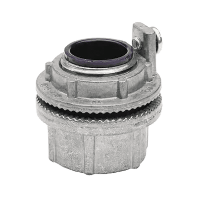 HUBBELL KILLARK Conector Myers de Aluminio de 1 1/2" con tornillo de puesta a tierra, disponible para Áreas Peligrosas Clase 1 División 2 de acuerdo con NEC 501.10.