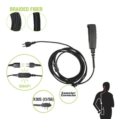 PRYME Cable para Micrófono Audífono