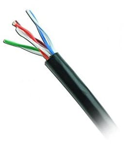 WAM Bobina UTP CAT5e para exterior sin GEL, 4 pares, 24 AWG, bobina de 305 mts, 100% cobre, color negro