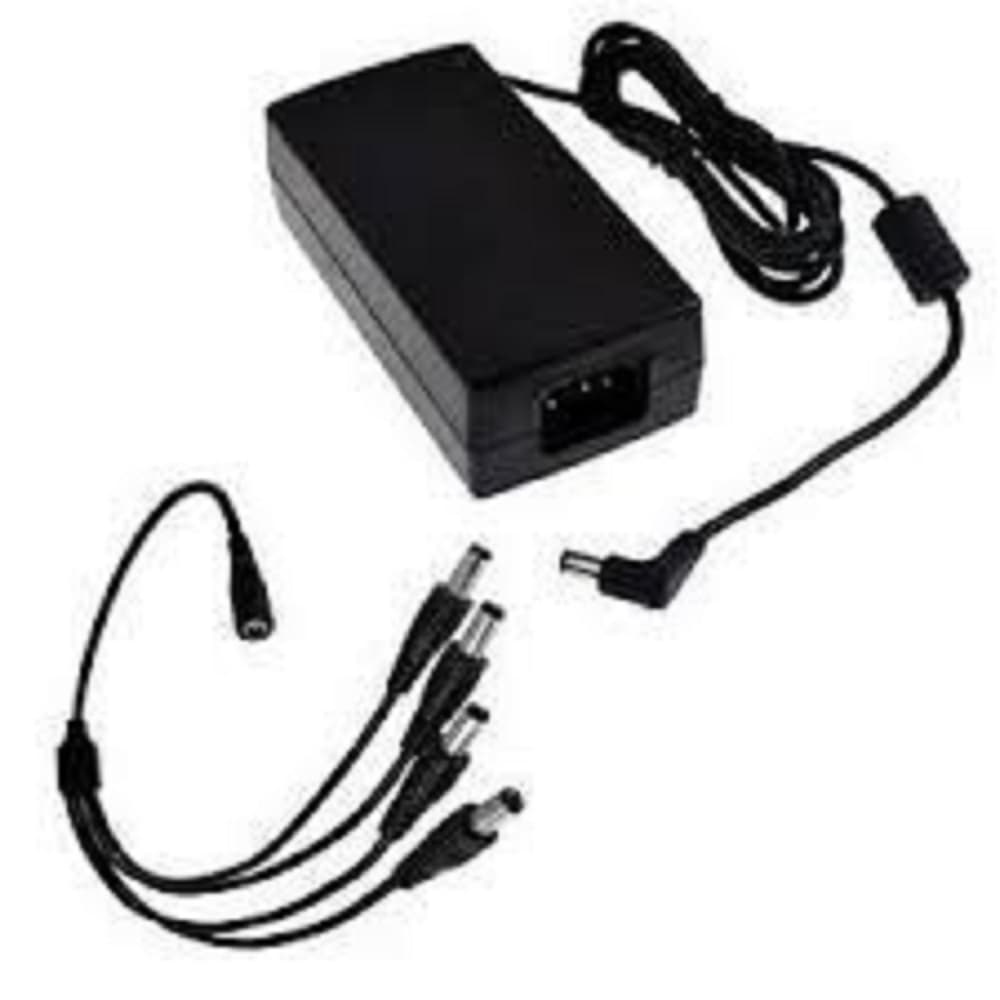 SAXXON SAXXON PSU1204EPAQ2 - Paquete de Fuente de Poder Regulada de 12 Vcc 4.1 Amperes + Divisor para 4 Camaras/ Color Negro