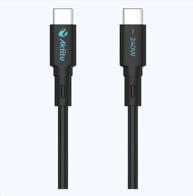 EZVIZ Cable de Carga USB-C a C /1 Metro/ Magnético/Tecnología GaN (Nitruro de Galio) / Fast-Charging / Potencia 240W / Velocidad Transferencia 480 Mbps