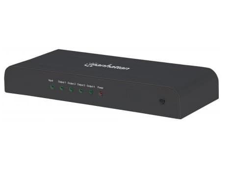 MANHATTAN 207515 Video Splitter HDMI 4K de 4 puertos; Multiplica una señal de audio/video digital de alta definición hasta para cuatro pantallas HDMI 4K