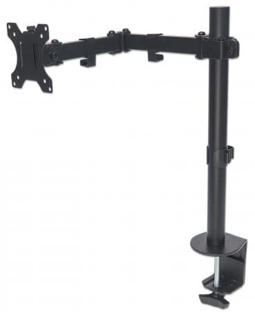 MANHATTAN 461542 Soporte de escritorio para monitor soporta monitores de 13 a 32 pulgadas, hasta 8 kg, movimiento de brazos de doble articulación, negro