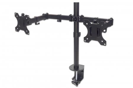 MANHATTAN 461528 Soporte universal para 2 monitores con brazos de doble articulación, Soporta monitores de 13