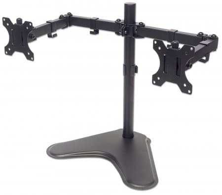 MANHATTAN Soporte para dos monitores MANHATTAN Movimiento con brazos de doble articulación, Brazo de Montaje, Negro, 8 kg, Acero