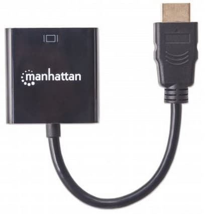 MANHATTAN 151467 Convertidor HDMI Macho a VGA hembra, negro Largo:30cm.