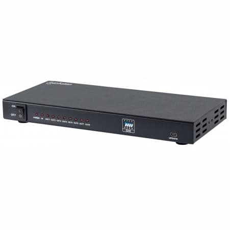 MANHATTAN Video Splitter HDMI 4K MANHATTAN de 8 puertos, Negro, HDMI, HDMI, HDMI, Hembra/hembra