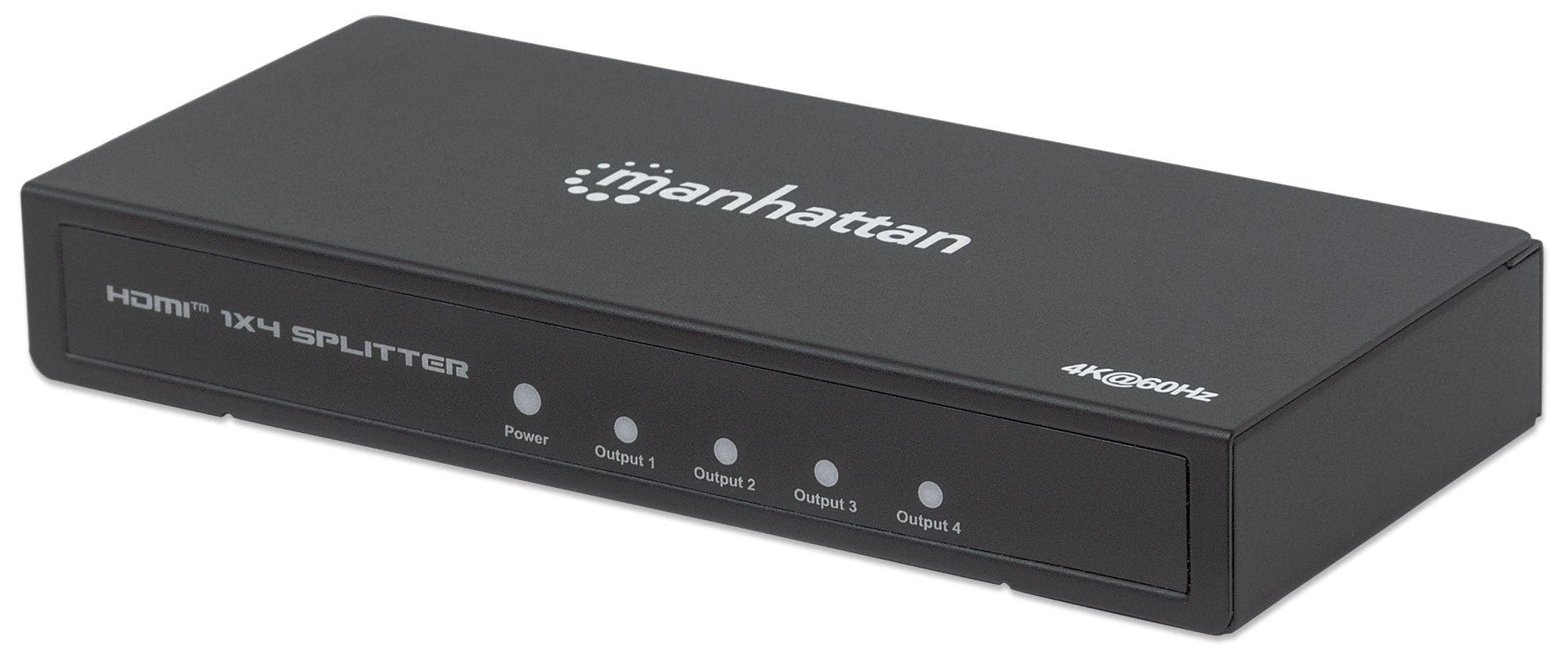 MANHATTAN 207805 Video Splitter HDMI 4K de 4 puertos, Replica una señal de audio/video digital de ultra alta definición (UHD), para hasta cuatro pantallas.