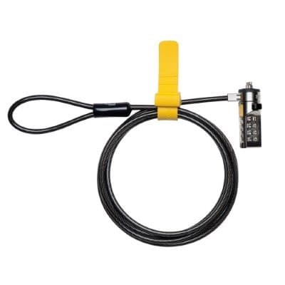 KENSINGTON Candado de Combinación para Laptops Kensington K67819WW, 1.8 Metros, Negro/Amarillo