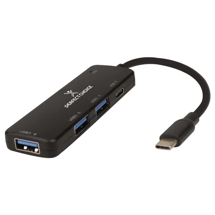PERFECT CHOICE Adaptador Hub USB 2.0 4 Puertos para Laptop y Dispositivos Móviles | PERFECT CHOICE