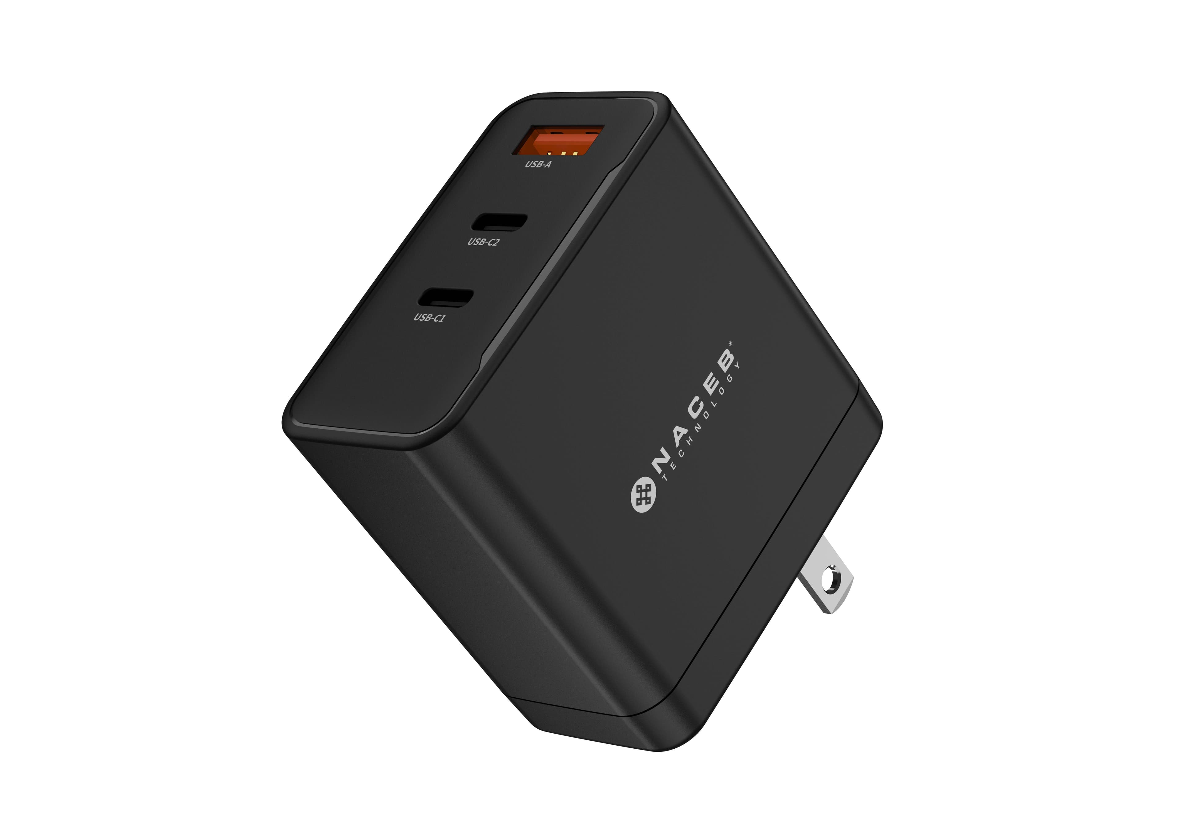 Naceb Technology NACEB CARGADOR DE PARED GaN USB-A + USB-C + USB-C 65W NA-0144