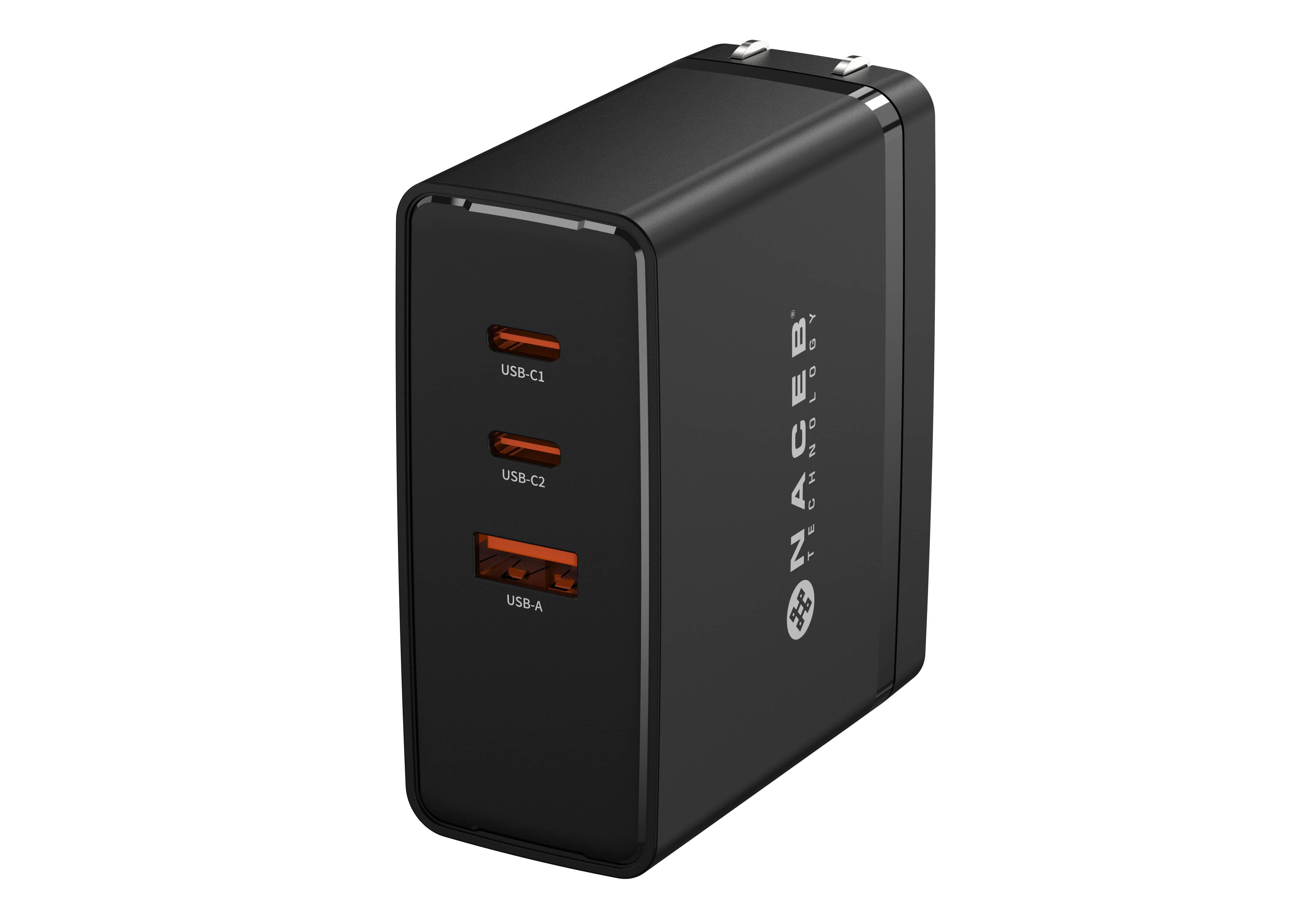 Naceb Technology NACEB CARGADOR DE PARED GaN USB-A + USB-C + USB-C 100W NA-0145
