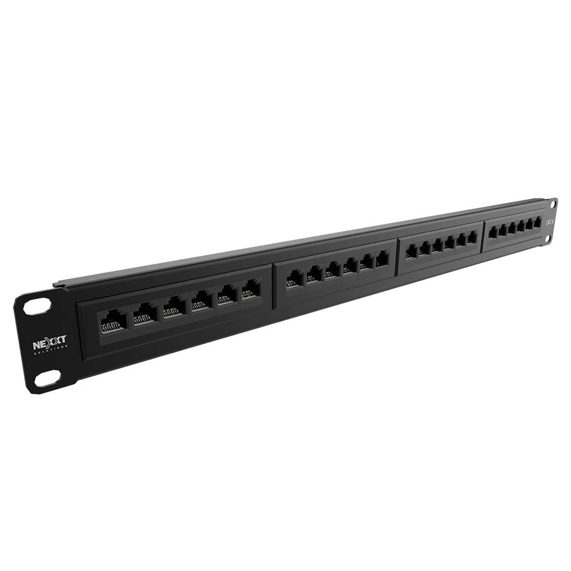 NEXXT Patch panel para rack Cat.6 Pre-configurado, 24 puertos, sin blindaje, tipo 110