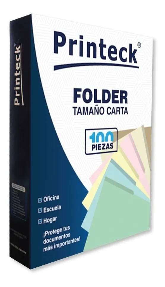 Nextep Folder Printeck carta color crema C/100 8-040-1 Dimensiones 29.3 cm de Largo x24 cm de Ancho 4.5 de grosor Capacidad para 50 hojas