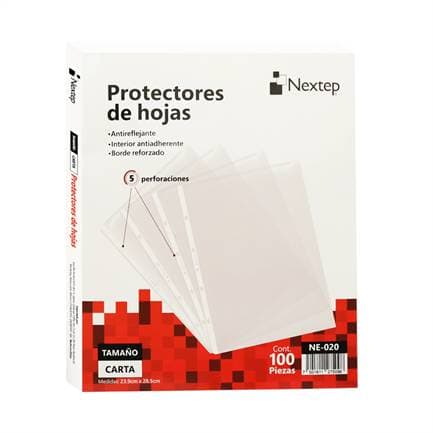Nextep Protector de Hojas Nextep NE-020 Económico tamaño carta con 100 piezas