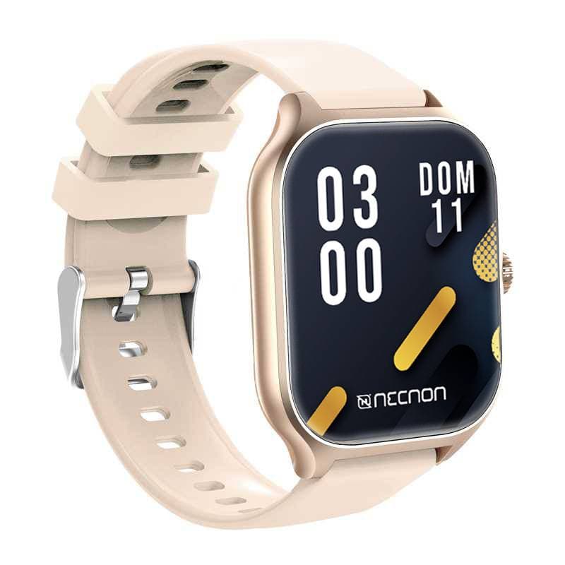 NECNON SMARTWATCH NSW-101 2.01 IP67 BT 5.0 APP FITPRO BAT 180 mAH MIDE CALORIAS FC CON VIBRACIÓN MULTIMEDIA FUNCIÓN BUSCAR Y FOTOS A DISTANCIA BEIGE/DORADO