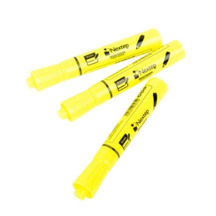 Nextep Resaltador Nextep NE-079A Color Amarillo con 12 piezas punta cincel 4mm
