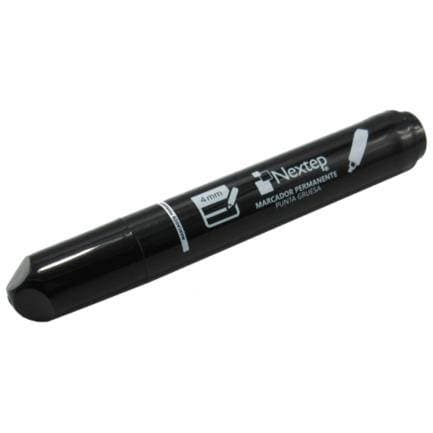 Nextep Marcador Permanente Nextep NE-074 punta Cincel 4mm color negro con 12 piezas