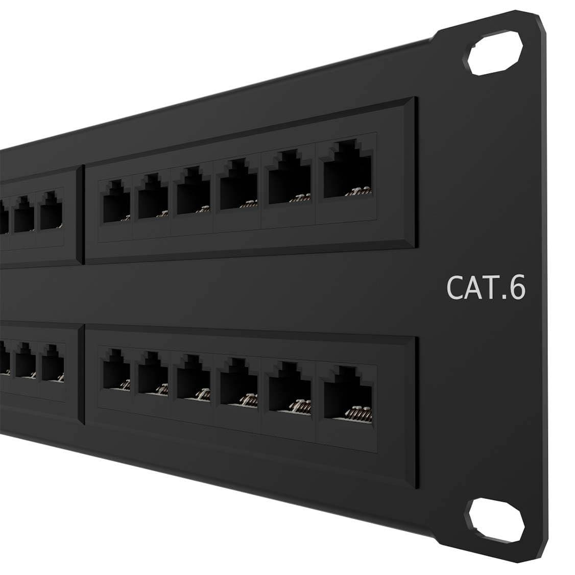 NEXXT Patch panel para rack Cat.6 Pre-configurado, 48 puertos, sin blindaje, tipo 110