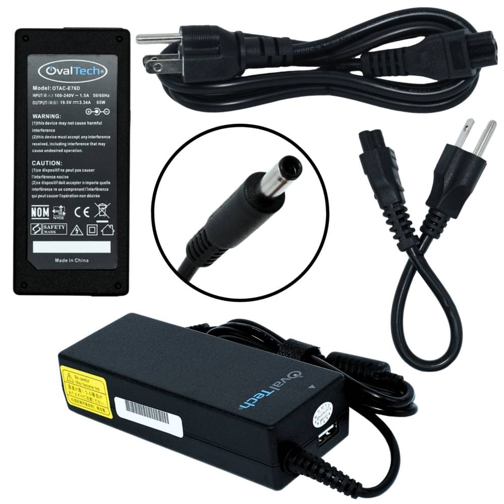 OVALTECH Adaptador / Cargador de corriente para Laptop OTAC-E76D OVALTECH de 65W 19.5V/3.34A C/Blíster + USB Punta 4.5×3.0