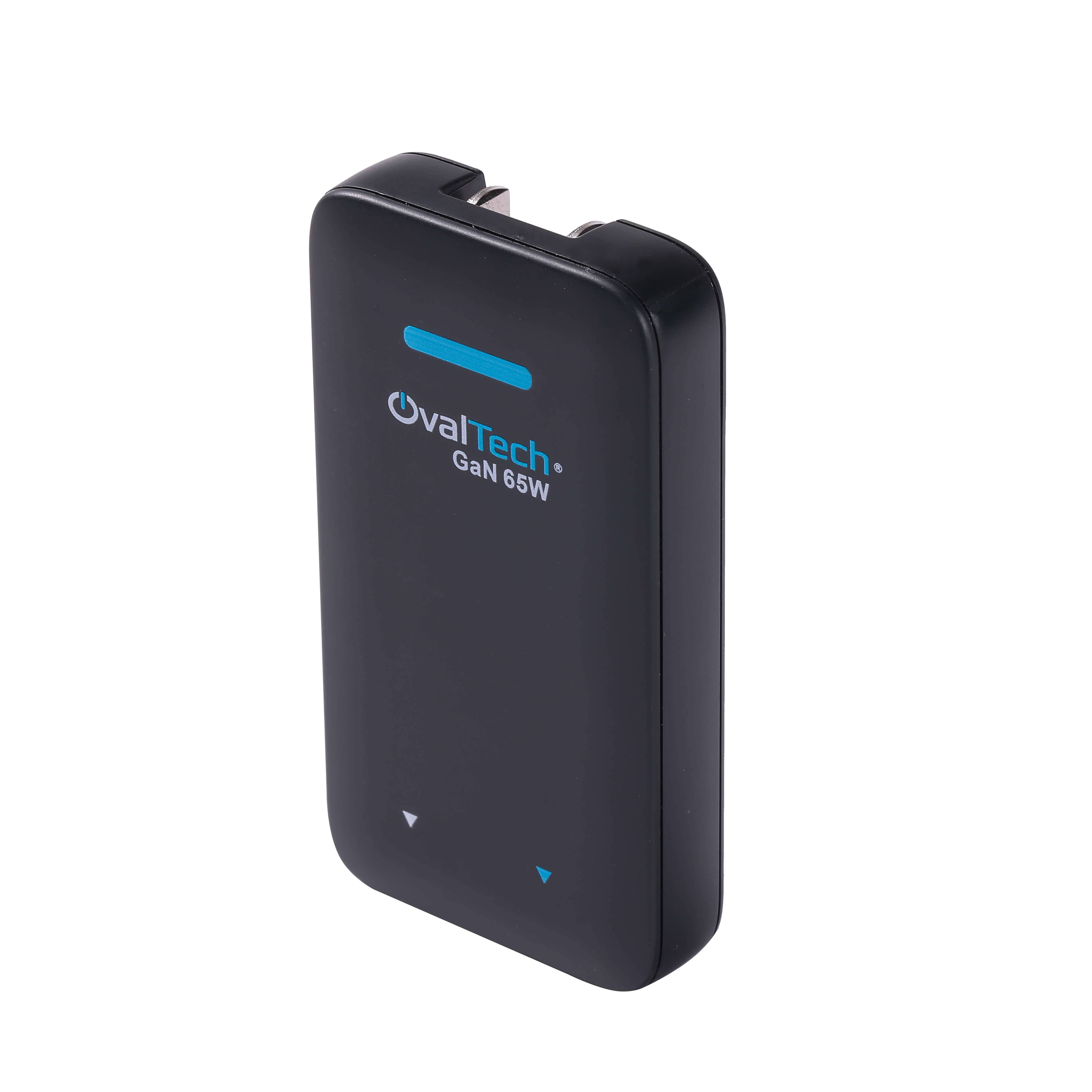 OVALTECH OV-S65W Adaptador de Corriente GaN 65W con puertos PD 3.0 & QC 4.0 Sin Cables (USB C + USB A) marca Ovaltech