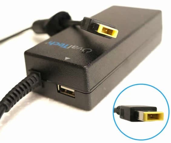 OVALTECH Adaptador OTAC-E77 para Computadora Portátil 20V/4.5AH Cuadrada + USB Marca OvalTech
