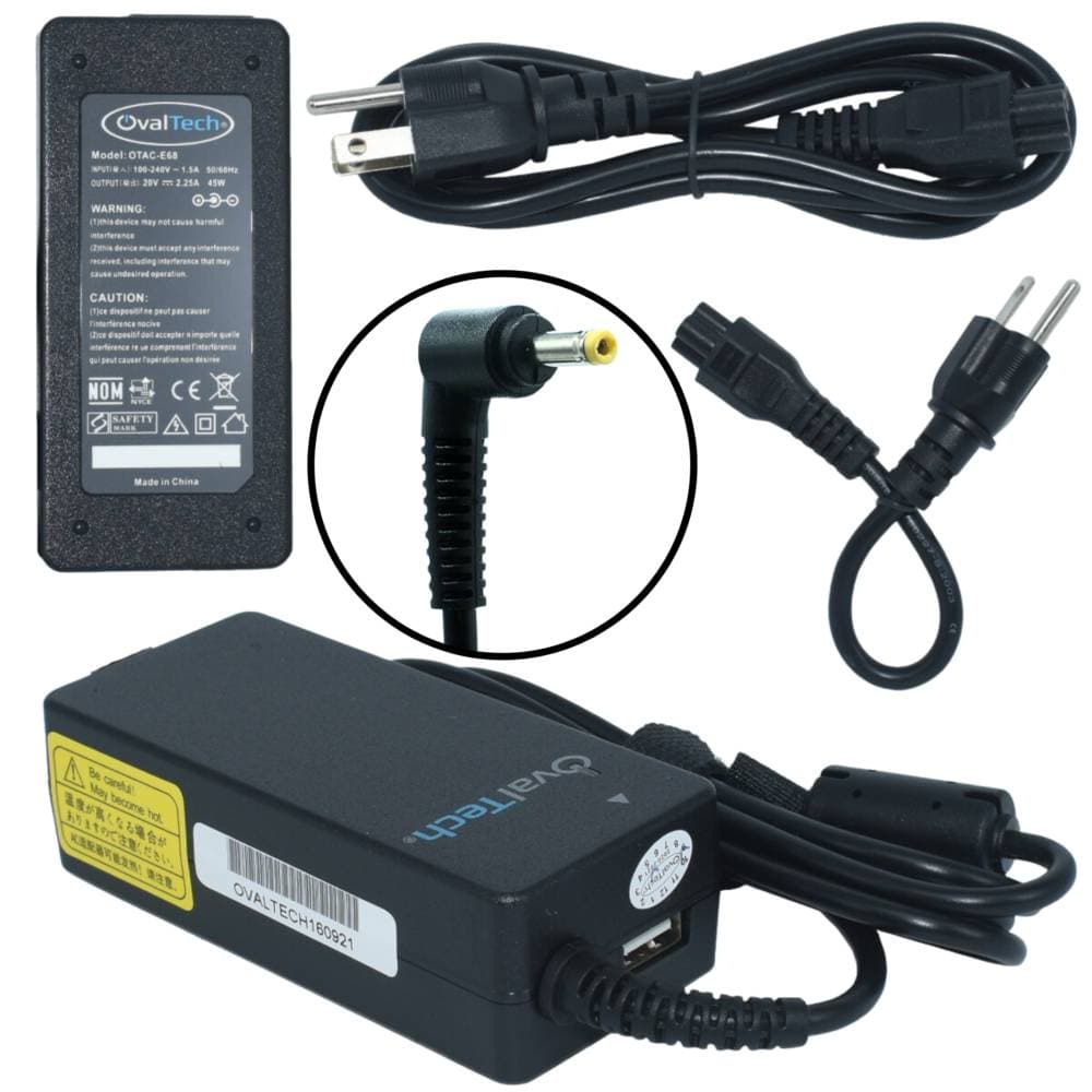 OVALTECH Cargador / Adaptador para Laptop OVALTECH OTAC-E68 de 45W 20V 2.25A (4.0*1.7)