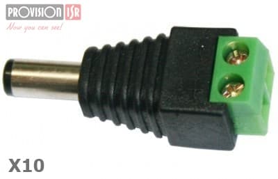 PROVISION-ISR Adaptador de energía para cámaras DC Macho, Paquete de 10 piezas