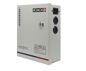 PROVISION-ISR Gabinete Fuente de Poder, 8 Canales, 12V/5A, soporta batería de gel para respaldo de corriente
