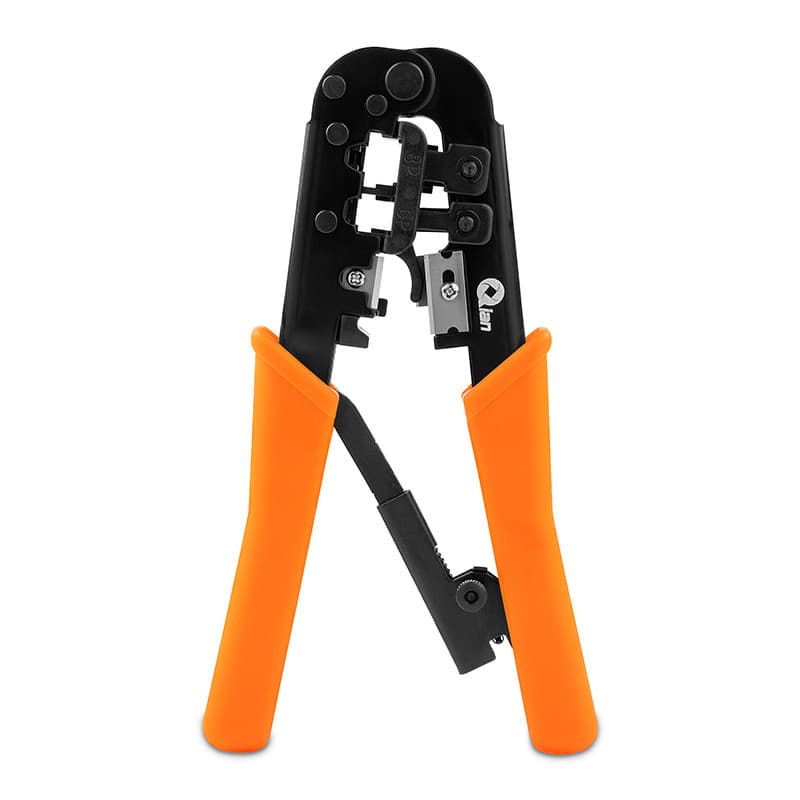 Qian QIAN PINZA PONCHADORA 3 EN 1 PARA CABLE UTP CAT3, CAT5, CAT5E, CAT6 CONECTORES RJ11 Y RJ45, PELADO, CORTE, PRENSADO MOD. QYZ-042CT