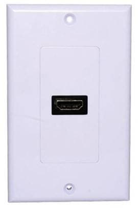 BROBOTIX TAPA - FACEPLATE DE 1 PANEL CON JACK HDMI HEMBRA, UNIVERSAL, STANDARD, BLANCO, BROBOTIX 163225