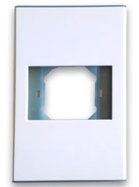 BROBOTIX TAPA - FACEPLATE DE 1 PANEL PARA JACK, ENSAMBLE FÁCIL Y SEGURO A PRESIÓN, LÍNEA ELITE, METÁLICO, BLANCO, BROBOTIX 938276