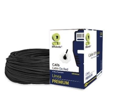BROBOTIX Bobina UTP, Exterior, Doble Forro BROBOTIX 176122, 100 m, Negro, Exterior, Cat6, CCA