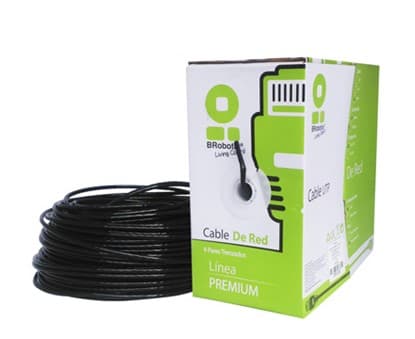 BROBOTIX Bobina UTP, CAT5e, 100 m, Exterior Con Gel, Negro, CCA, BROBOTIX 181005
