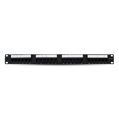 BROBOTIX Panel de Parcheo CAT6, 24 puertos RJ45, Montaje en Rack 1U, Negro, BROBOTIX 497608