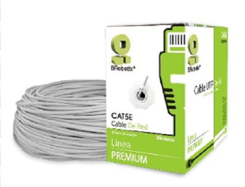 BROBOTIX Bobina UTP, CAT5e, 200 mts, Interior, Gris, CCA, BROBOTIX 308201