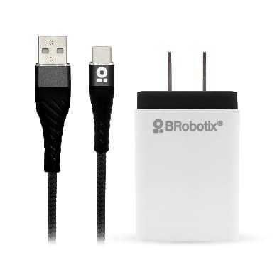 BROBOTIX CARGADOR BROBOTIX USB C/CABLE TIPO C CARGA RÁPIDA 963325, Negro, Pared, 5 V, 1