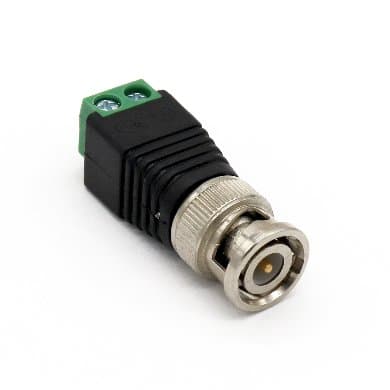 BROBOTIX Adaptador CCTV BROBOTIX 764786, Negro c/ Verde, BNC Macho, Coaxial, Macho
