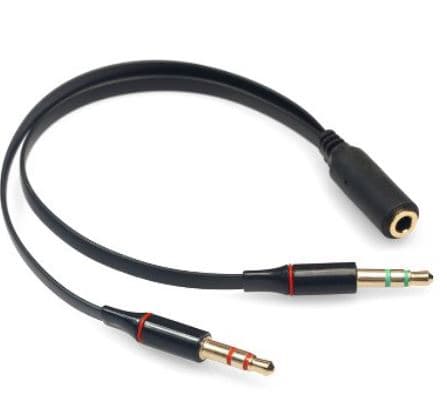 BROBOTIX Adaptador Stereo 651404 Y, 3.5 mm Hembra a 3.5 mm BROBOTIX 651404, 3.5 mm, Negro, 20cm