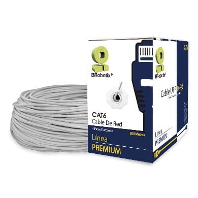 BROBOTIX Bobina Cat 6 BROBOTIX 651190, 200 mts, Gris, Interior, Cat6, CCA