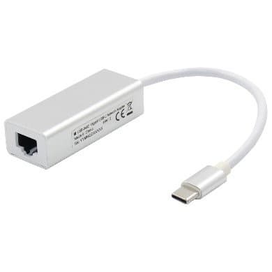 BROBOTIX Convertidor USB Tipo C a RJ45 BROBOTIX 651879, USB C, RJ-45, 15 cm, Plata