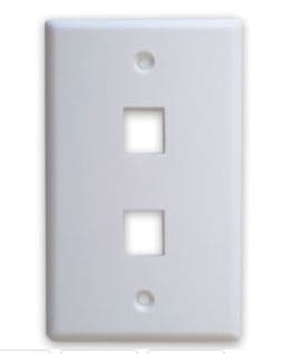 BROBOTIX TAPA - FACEPLATE DE 2 PANELES PARA JACK, UNIVERSAL, STANDARD, BLANCO, BROBOTIX 251702